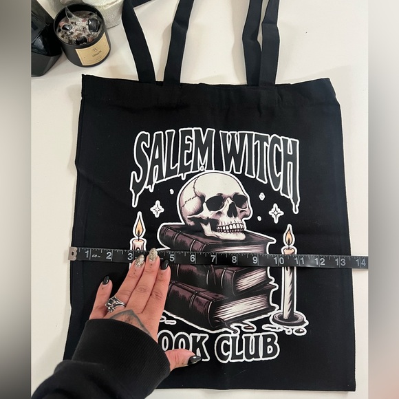 Black Salem Witch Book Club Tote Bag NWOT - Picture 2 of 4